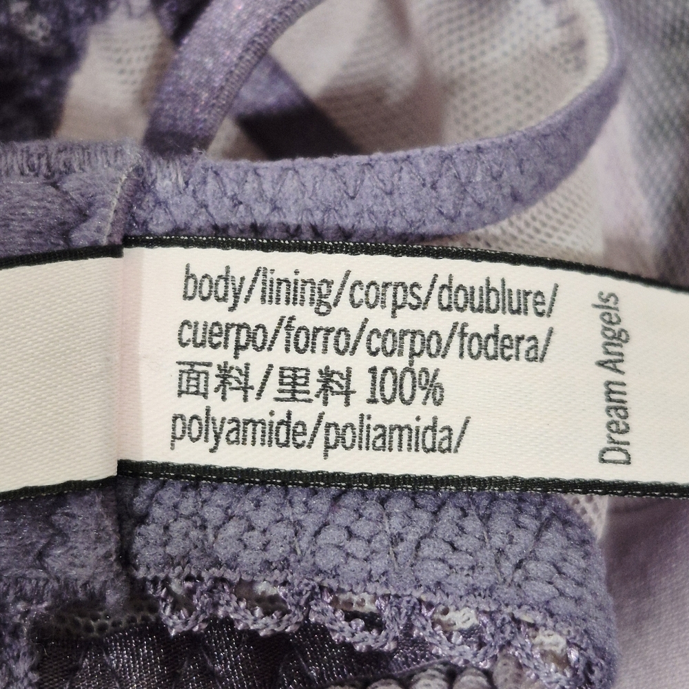 32D Victoria's Secret Dream Angels Push Up Without Padding Uw Bra Lavender - Picture 7 of 9